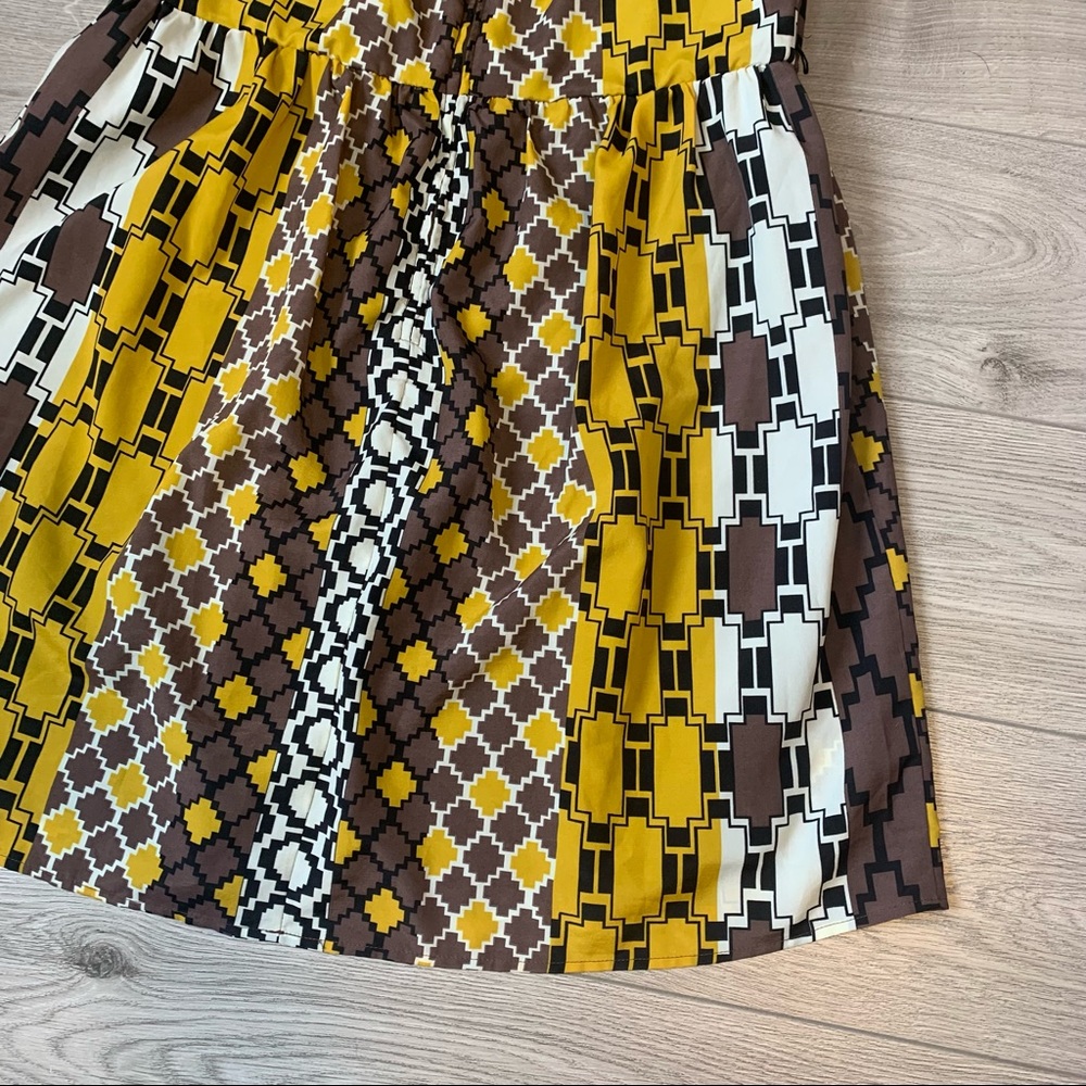 Torrid plus size dress strapless boho Aztec print brown yellow size 14 US - Picture 10 of 15